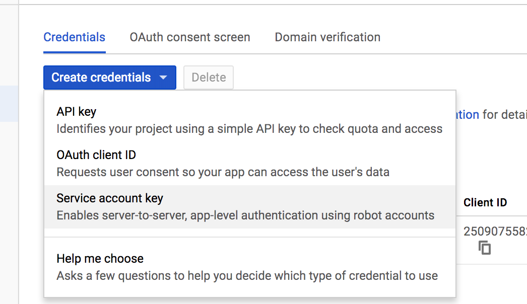 Create credential google api Create credential google api